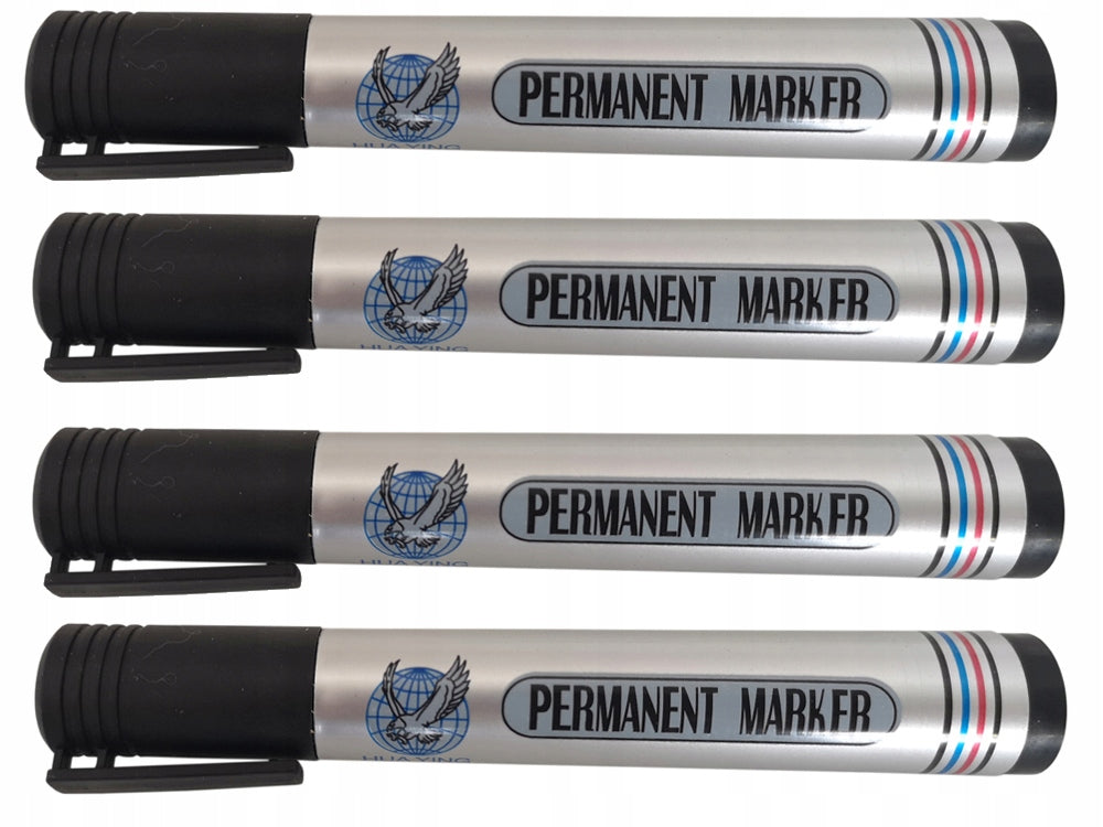Set 3 Crnih Vodootpornih Permanentnih Markera - Okrugla Glava