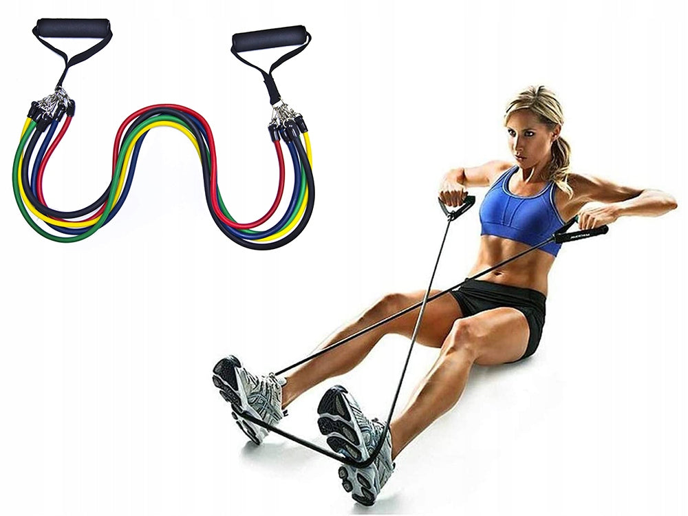Set 5 Elastičnih Traka za Vježbanje s 5 Razina Otpora za Fitness Trening