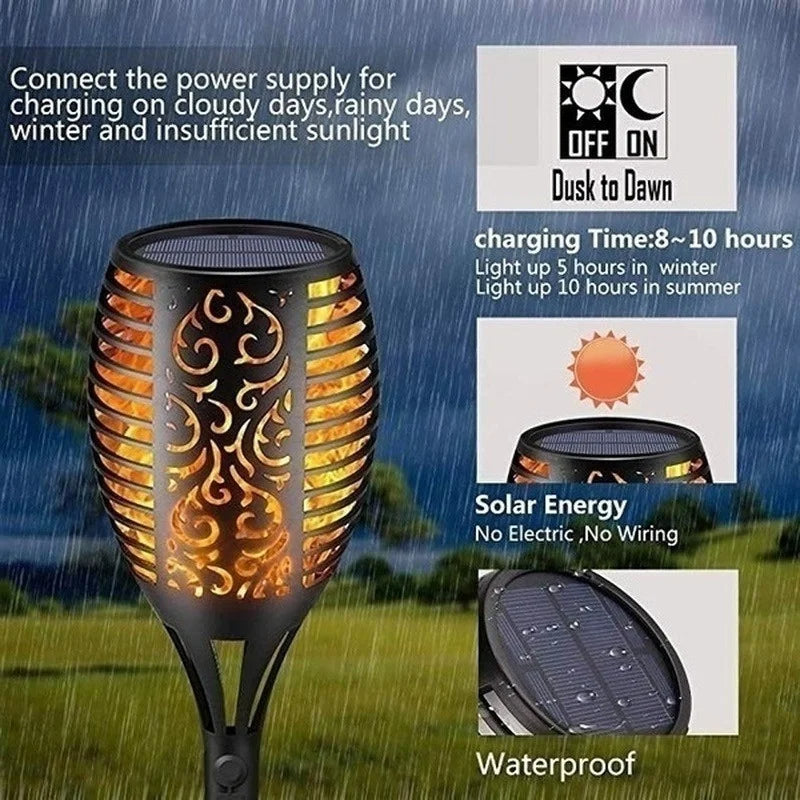 SET 10 komada LED kolača sa solarnim panelom, efekt plamena, orijentalni dizajn, visina 52 cm