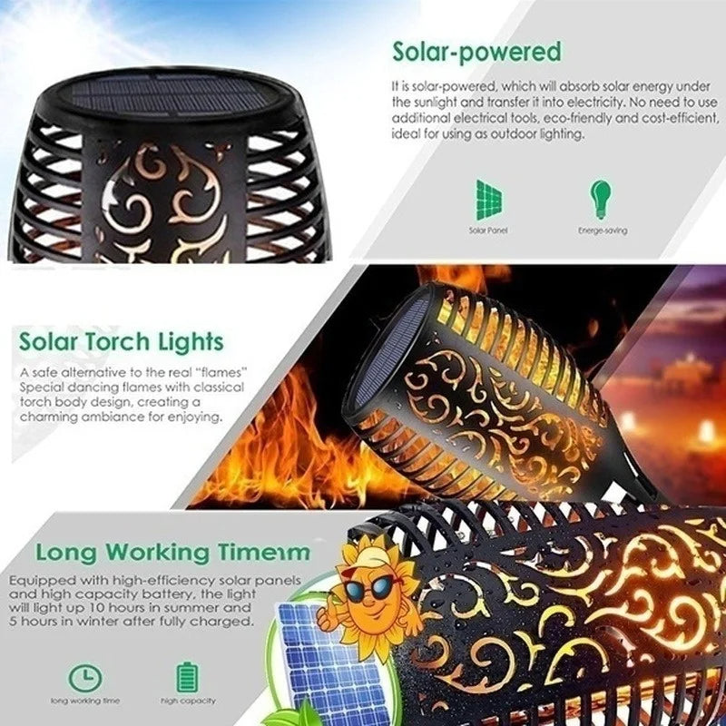 SET 10 komada LED kolača sa solarnim panelom, efekt plamena, orijentalni dizajn, visina 52 cm