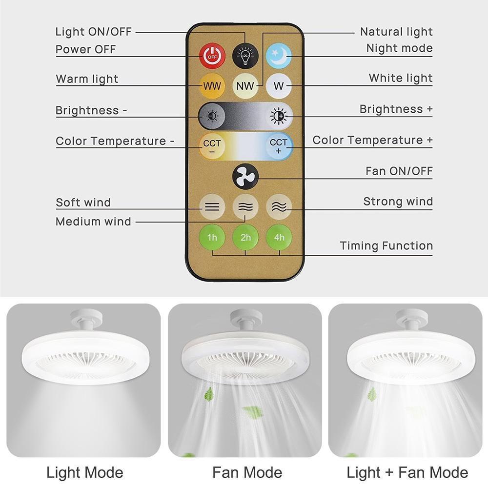 STROPNI VENTILATOR S DALJINSKIM UPRAVLJAČEM I SVJETLOM 30W LED LAMPA FAN SMART