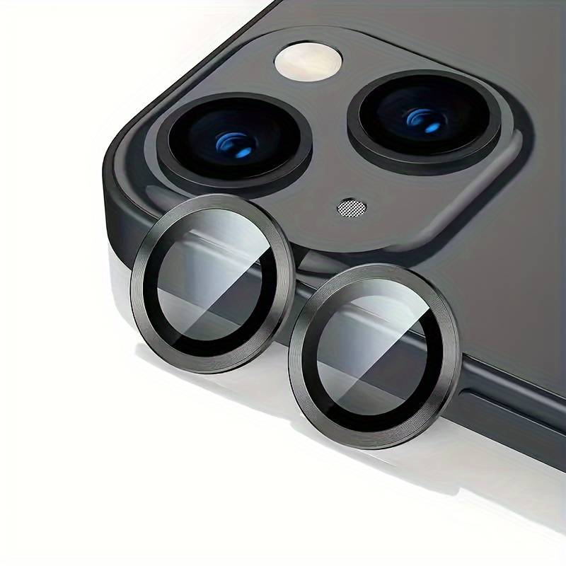 Film HD Clear Metal + Kaljeno Staklo za Zaštitu Naprednog Fotoaparatskog Objektiva za iPhone (Crno)