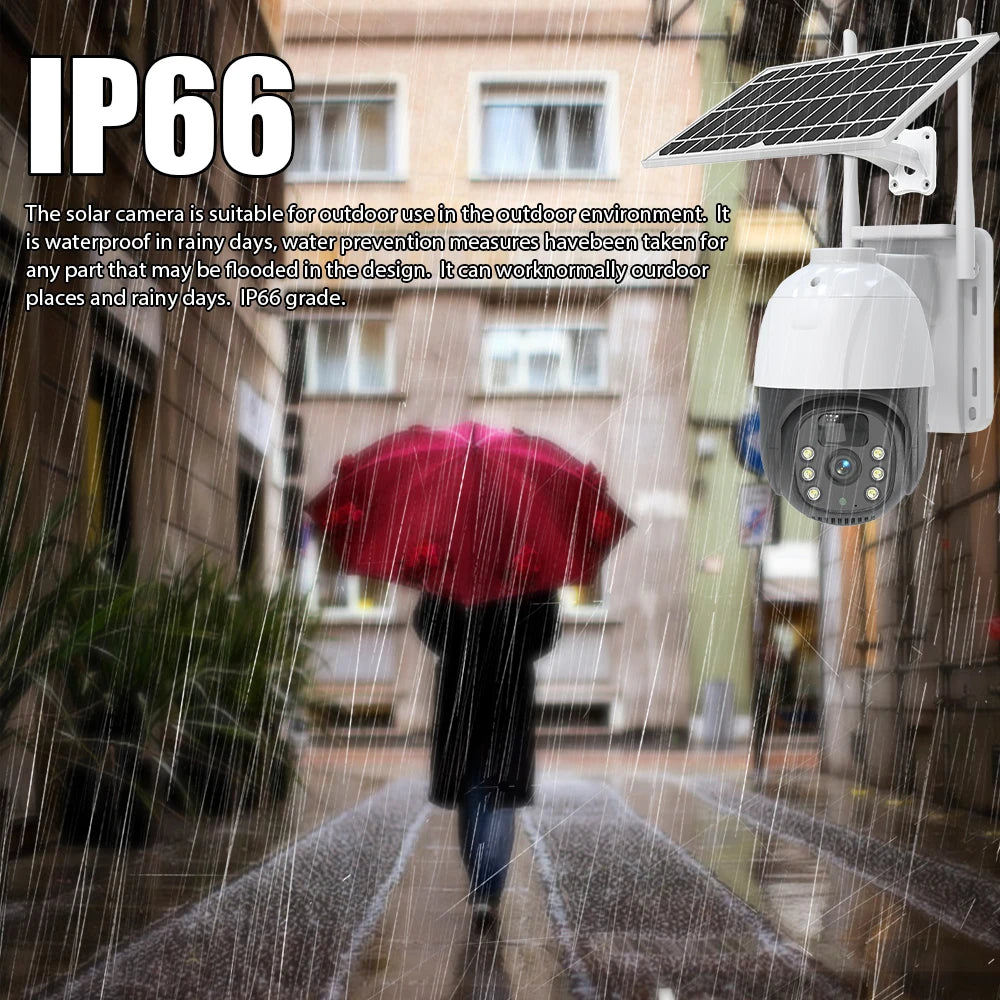 Solarna kamera sa SIM utorom 4G, s senzorima pokreta, noćnim vidom, mikrofonom i ugrađenim zvučnikom