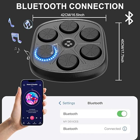 RUMBALTON - Glazbena Boksačka Mašina s Bluetooth-om, Zidna Montaža, rukavice uključene