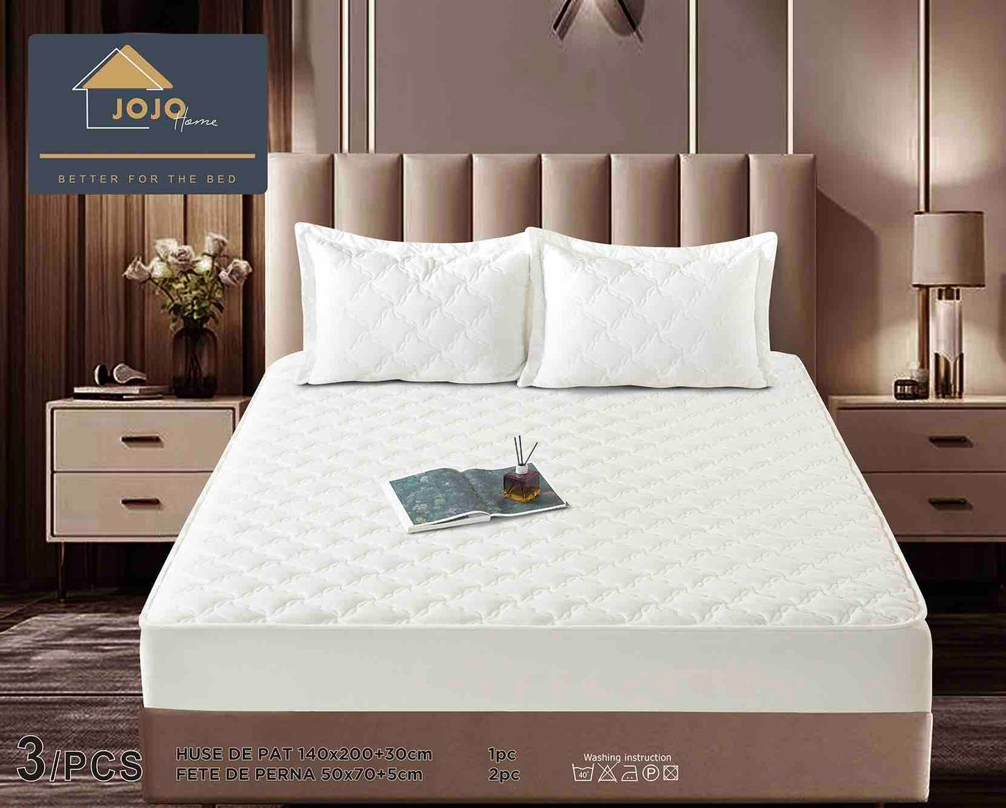 Set Navlake za Krevet od Baršuna s Elastičnom Trakom, 140 x 200cm i 2 Navlake za Jastučiće 50 x 70cm