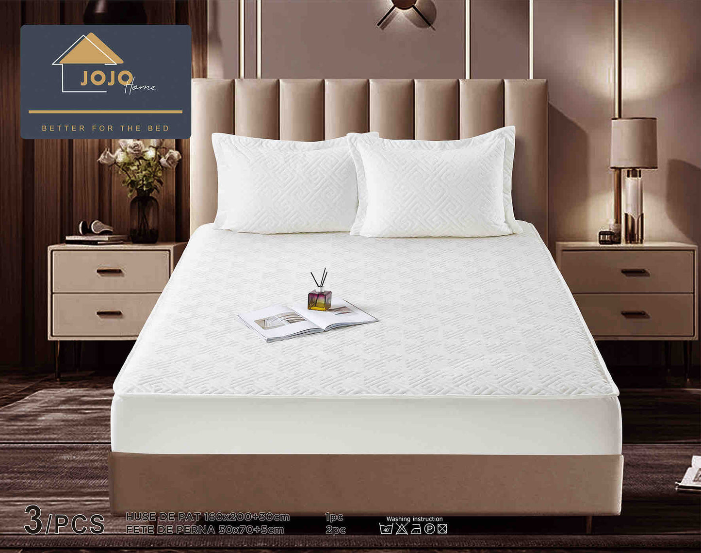 Set Navlake za Krevet od Baršuna s Elastičnom Trakom, 160 x 200cm i 2 Navlake za Jastučiće 50 x 70cm