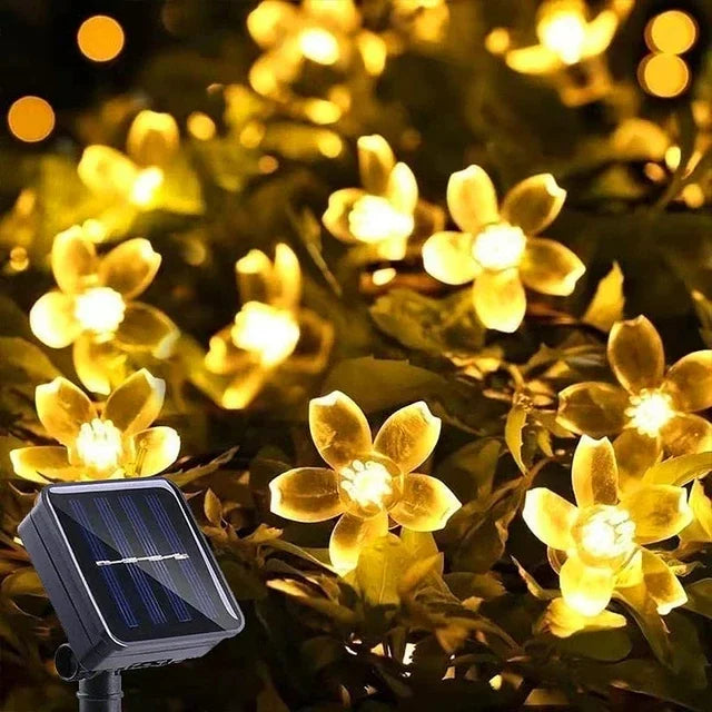 5M 50LED Solarni Nizovi Svjetla Vanjska Vodootporna 8 Načina Rada Baterija Pokretan Cvijet Trešnje