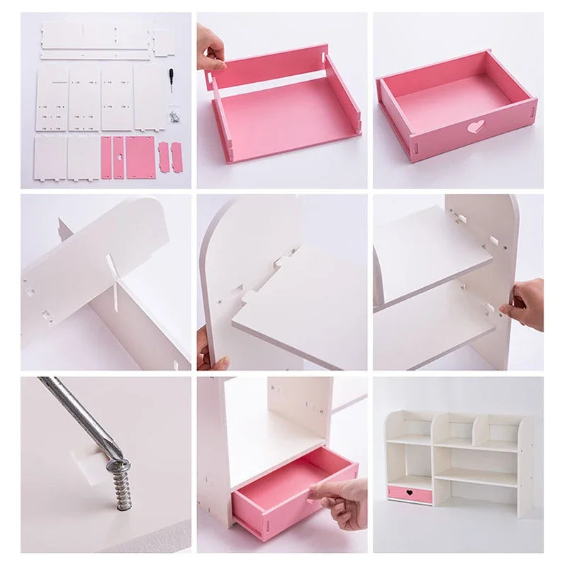 Organizator za uredsku policu s 6 odjeljaka i ladicom - 55 x 34 x 14 cm