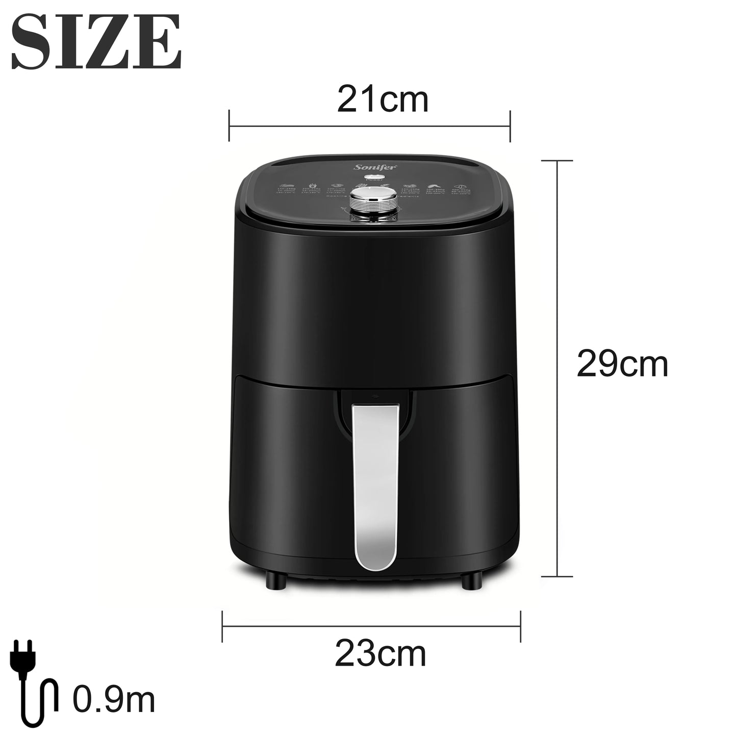 Friteza na vrući zrak SonyMax, 5L + POKLON - Set od 50 papira za pečenje za AirFryer