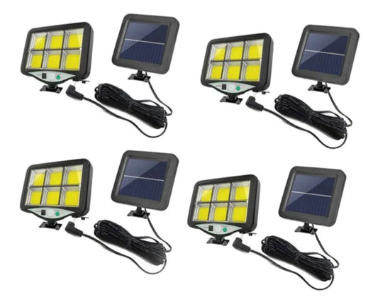 Set 4 x Solarni Projektor 160 LED 8 COB s Senzorom Svjetla i Pokreta