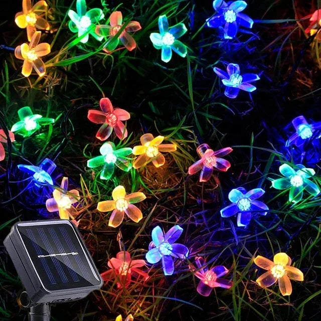 5M 50LED Solarni Nizovi Svjetla Vanjska Vodootporna 8 Načina Rada Baterija Pokretan Cvijet Trešnje