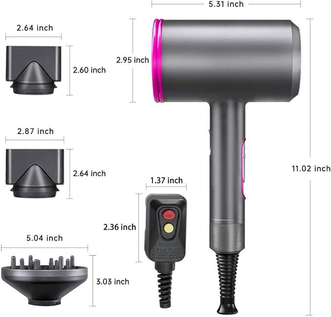 Ionički Fen za Kosu - Pristupačna Alternativa Dyson Supersonic, 1800W, Kompaktno i Lakše