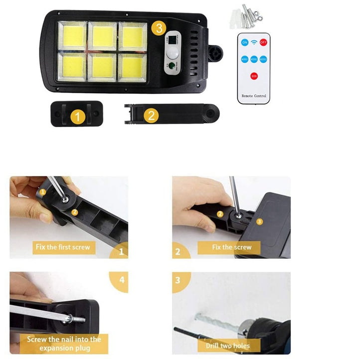 Set 5 Solarna Svjetiljke 150W, 160 LED COB, Daljinski Upravljač i Senzor Pokreta