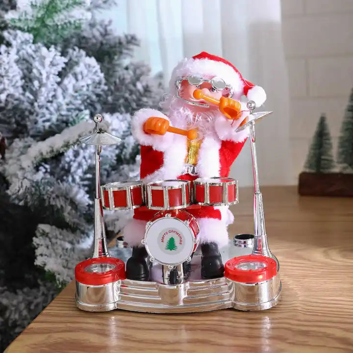 Interaktivna Glazbena Igračka - Djed Mraz Svira na Bubnjevima, 20x17x13cm