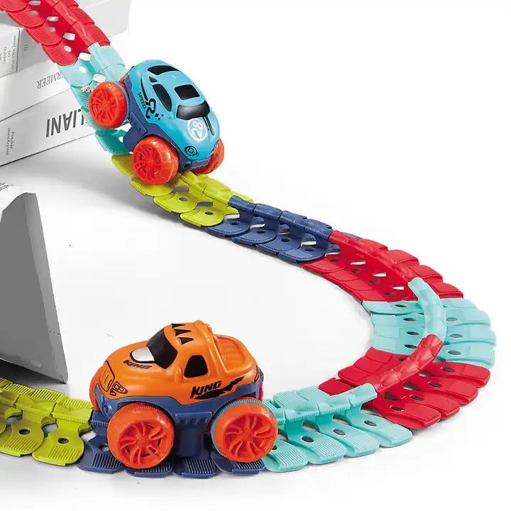 Set Automobila s LED-om i Fleksibilnom Stazom za Utrke
