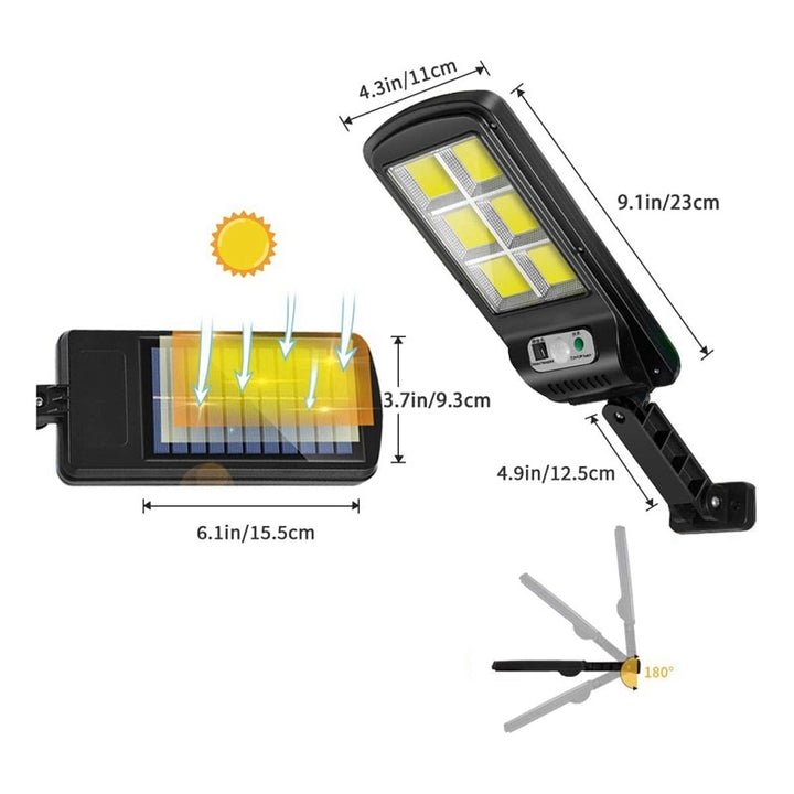 Set 5 Solarna Svjetiljke 150W, 160 LED COB, Daljinski Upravljač i Senzor Pokreta