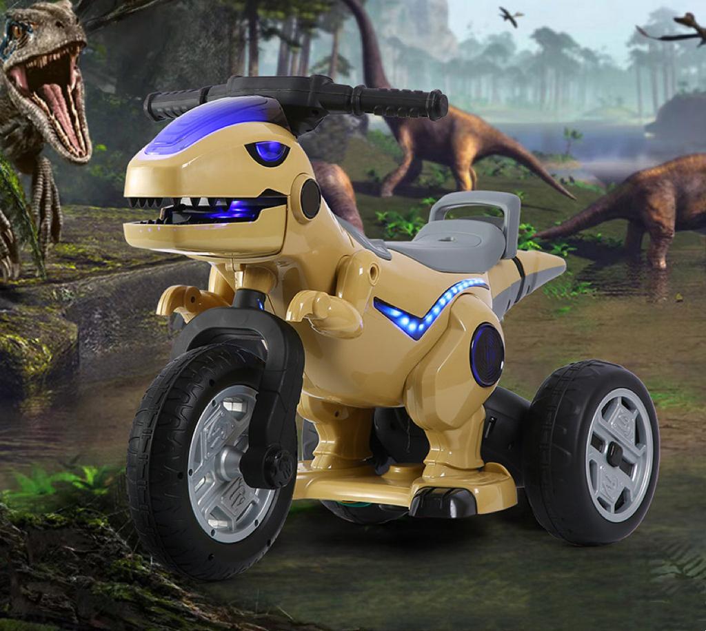 Električni Dinozaur Motocikl s Puničem 12V, 5A - Za Hrabre Mališane