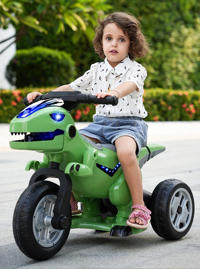 Električni Dinozaur Motocikl s Puničem 12V, 5A - Za Hrabre Mališane