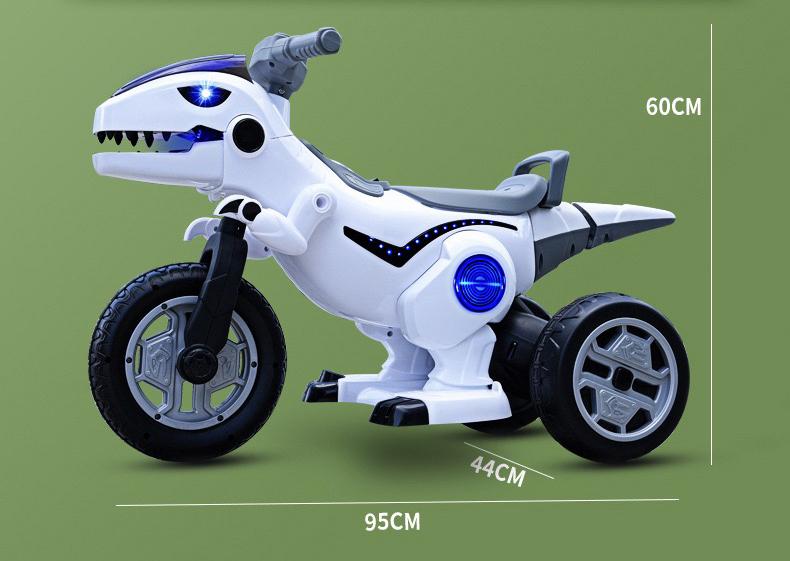 Električni Dinozaur Motocikl s Puničem 12V, 5A - Za Hrabre Mališane