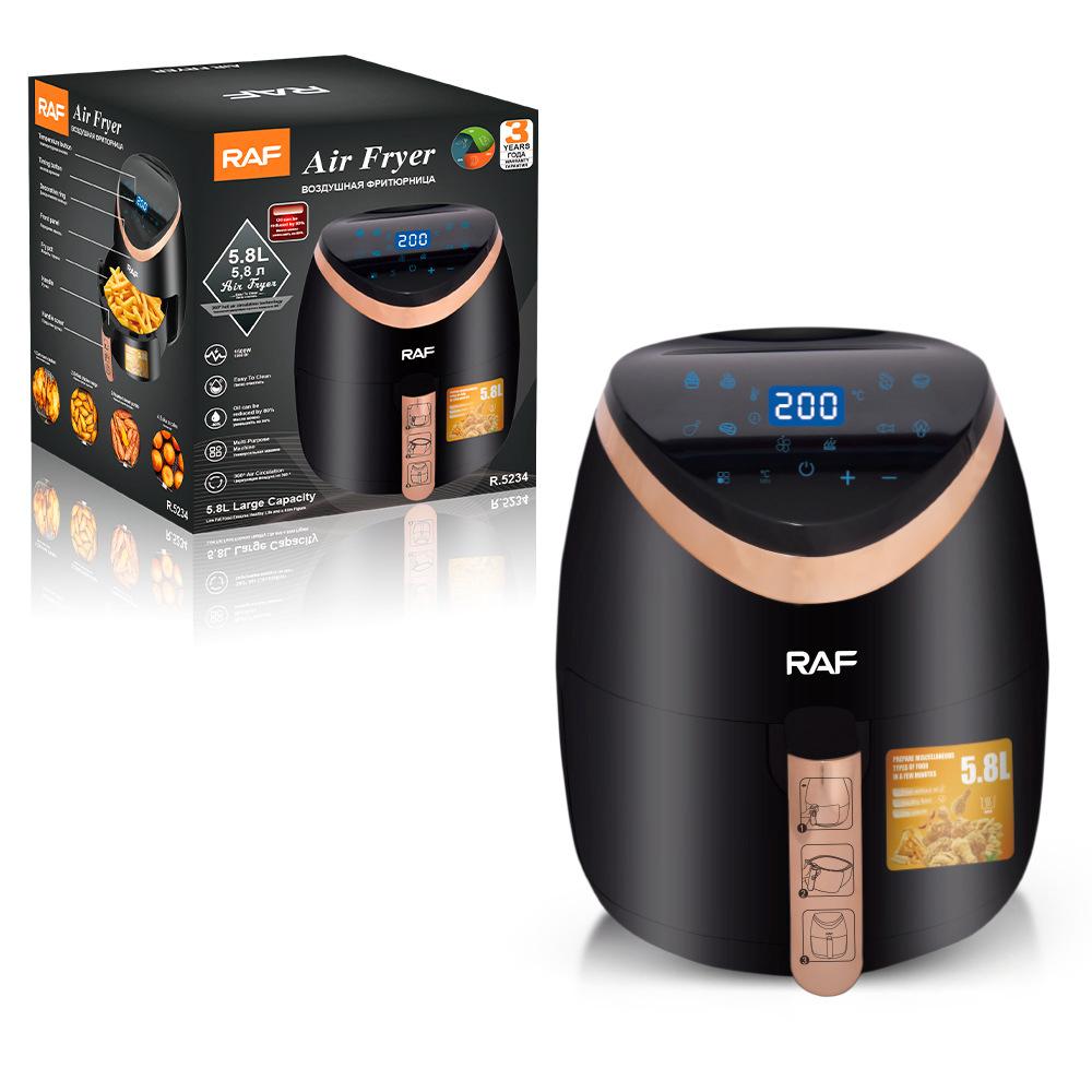 Ponuda: Air Fryer Deluxe Kapacitet 5.8L, 1500W, Cirkulacija Zraka 360°, Dodirni Ekran + Set 50 Papira za Pečenje za AirFryer