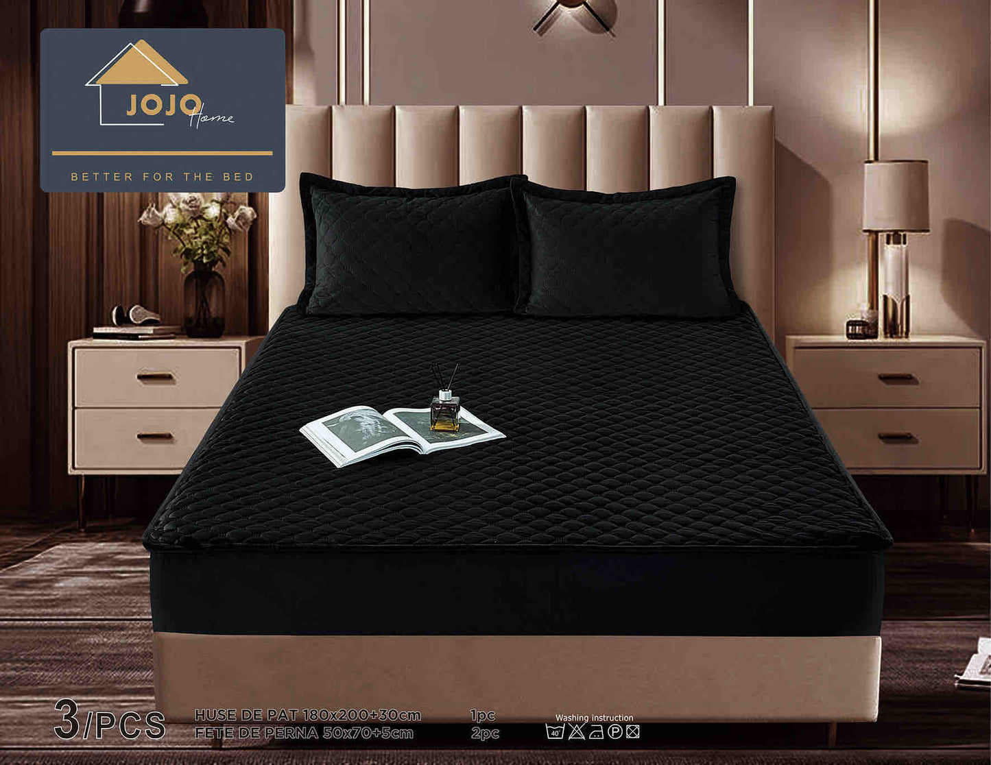 Set Navlake za Krevet od Baršuna s Elastičnom Trakom, 180 x 200cm i 2 Navlake za Jastučiće 50 x 70cm