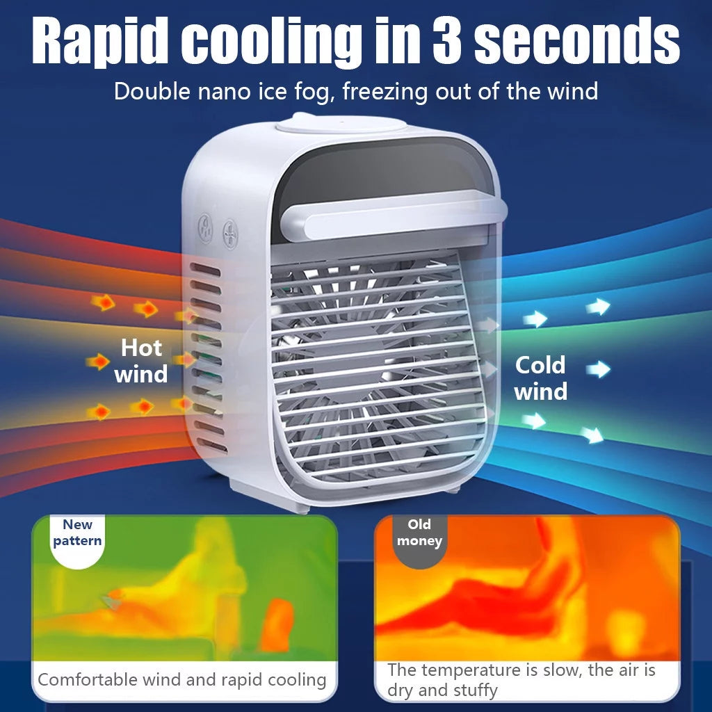 AC Cooler auto Prijenosni ventilator Arctic Air/ Rashlađivač zraka, 3 brzine, 10W, Ovlaživanje, bijelo-plavi