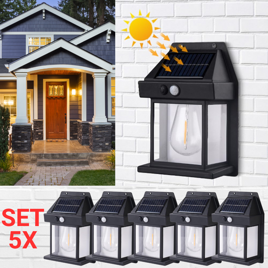 Sex 5 x Solarni Zidni Lampion s Senzorom Pokreta, 18W