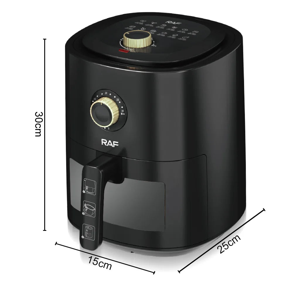 Ponuda: Air Fryer Kapacitet 6L, 1500W, Cirkulacija Zraka 360° + Set 50 Papira za Pečenje za AirFryer