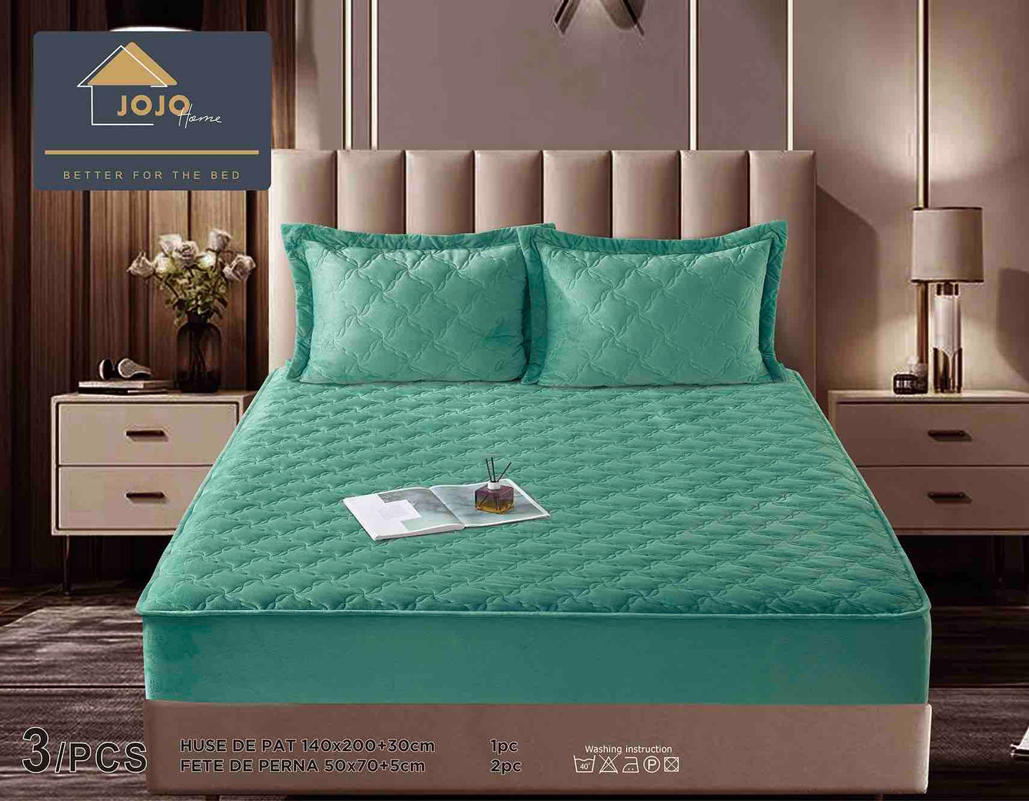 Set Navlake za Krevet od Baršuna s Elastičnom Trakom, 140 x 200cm i 2 Navlake za Jastučiće 50 x 70cm