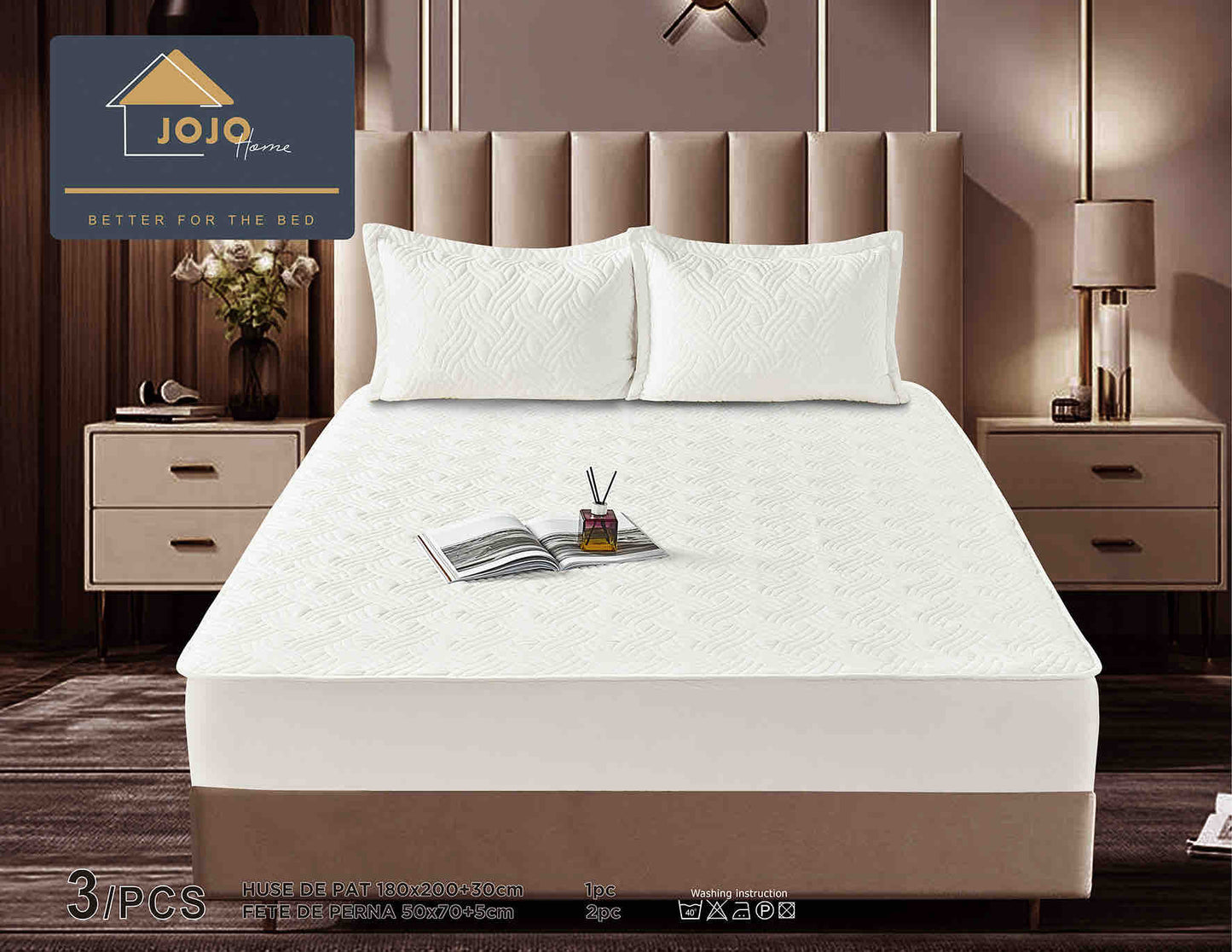 Set Navlake za Krevet od Baršuna s Elastičnom Trakom, 180 x 200cm i 2 Navlake za Jastučiće 50 x 70cm