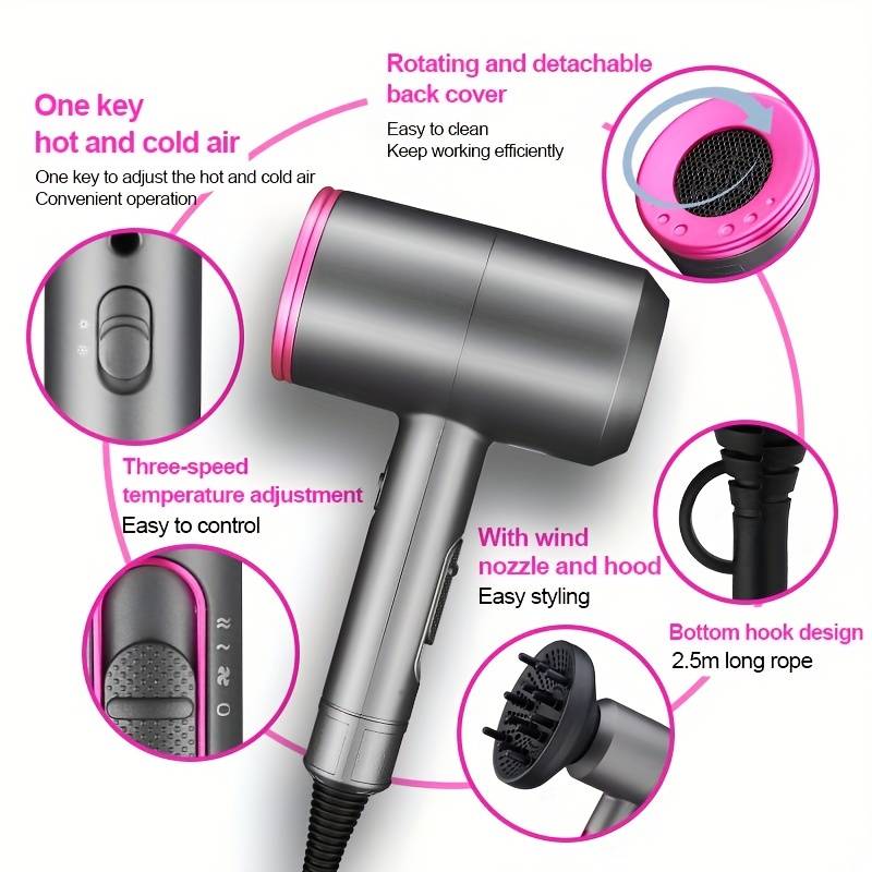 Ionički Fen za Kosu - Pristupačna Alternativa Dyson Supersonic, 1800W, Kompaktno i Lakše