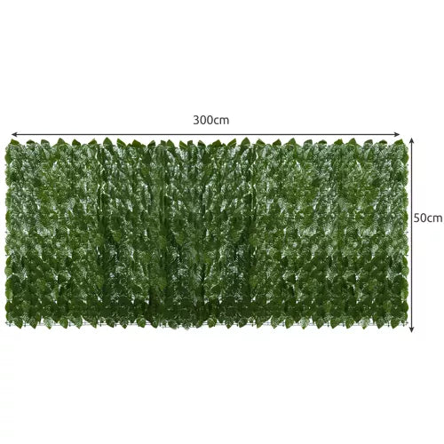 Umjetna zelena ograda s listovima bršljana 300x50cm - Zaštita od vjetra i sunca