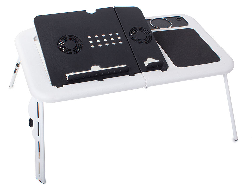 Preklopni stol za prijenosno računalo E-TABLE s 2 USB ventilatora, mišjim jastučićem, držačem za šalicu i olovkom