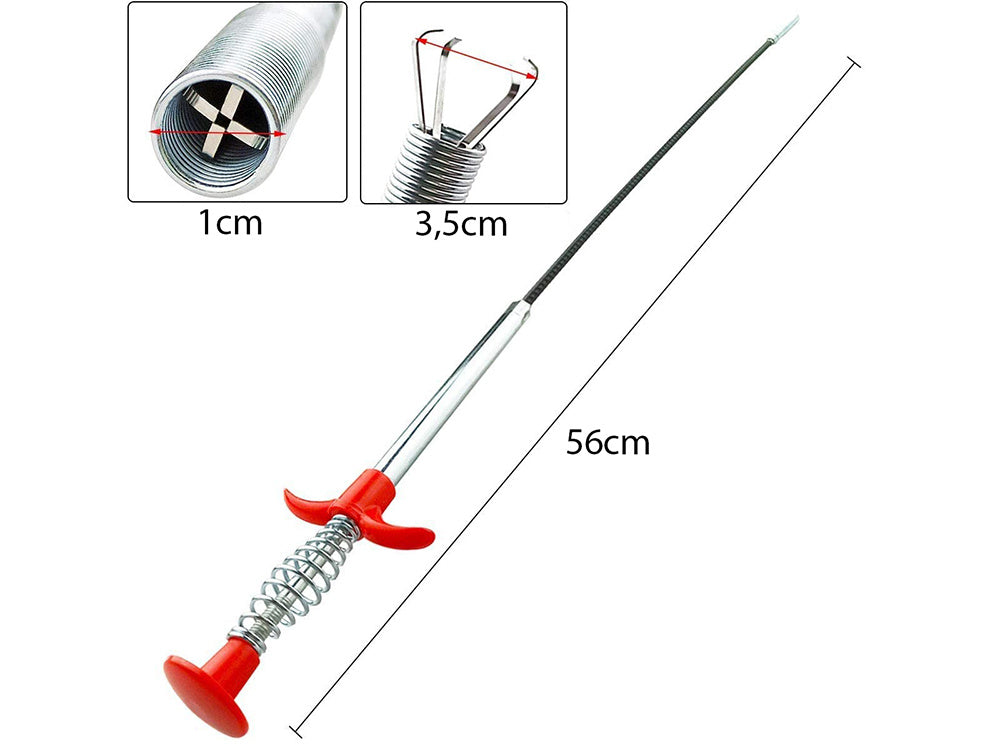 Crijevo za čišćenje cijevi s oprugom, duljina 56 cm - Set 2 komada
