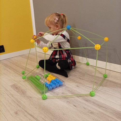 Set za 3D Konstrukciju od Slama - Interaktivna Igračka s 100 Dijelova