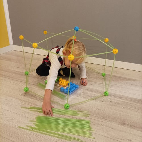 Set za 3D Konstrukciju od Slama - Interaktivna Igračka s 100 Dijelova