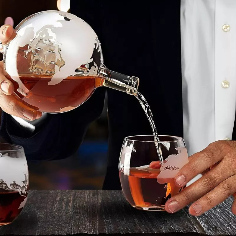 Darovni Set Globusa za Whiskey s Dva Deluxe Čaša