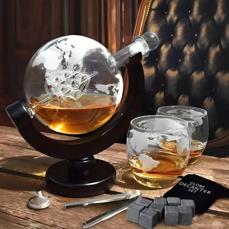Darovni Set Globusa za Whiskey s Dva Deluxe Čaša