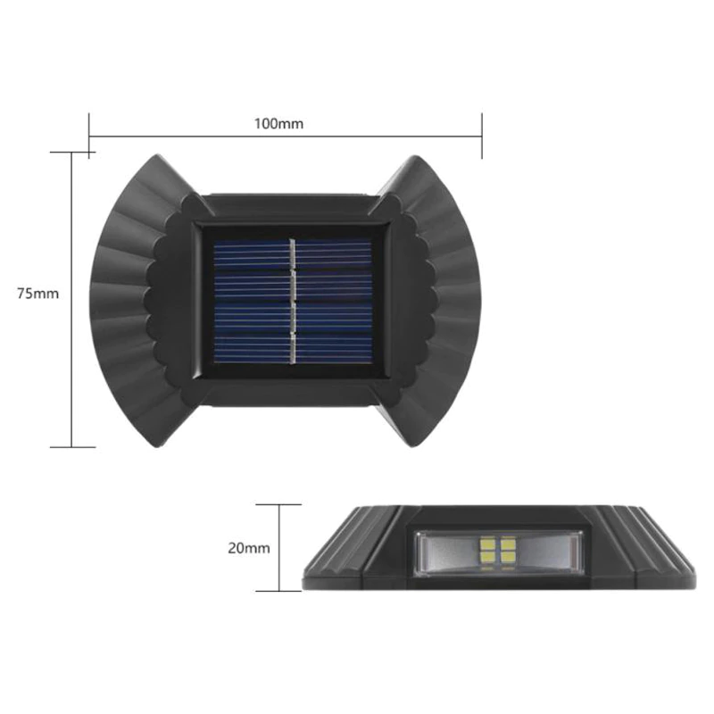 Set od 4 solarne vrtne svjetiljke sa senzorom pokreta, crne