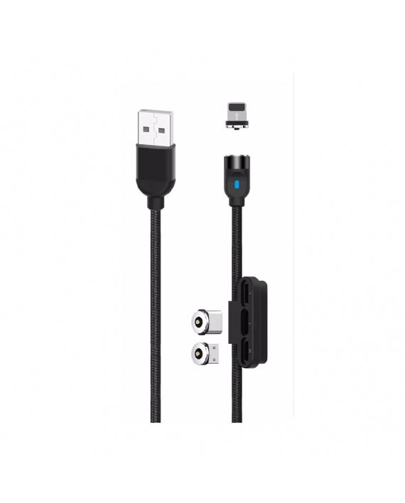 3 U 1 MAGNETNI KABEL S MAGNETNIM PRIKLJUČCIMA: LIGHTNING, MICRO USB I TYPE-C