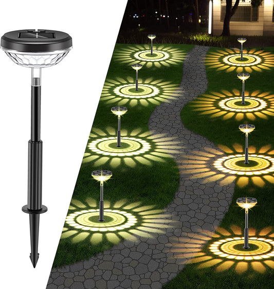 Set od 2 LED svjetiljke s 2 načina osvjetljenja, solarno punjenje, za vrt, IP67 vodootporan