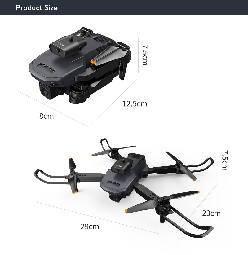 Mini dron s jednom kamerom, Quadcopter za izbjegavanje prepreka, Wi-Fi, 360°, 4K, narančasta