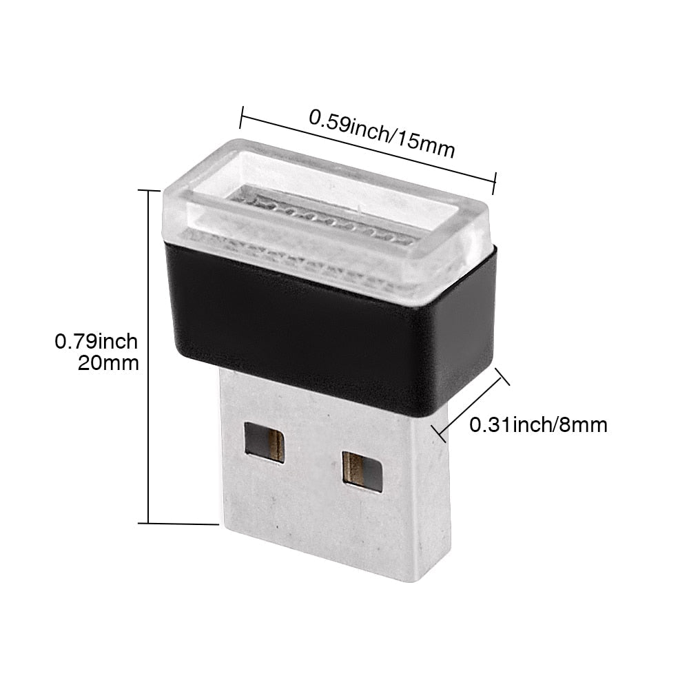 4x Mini USB LED auto, višebojno