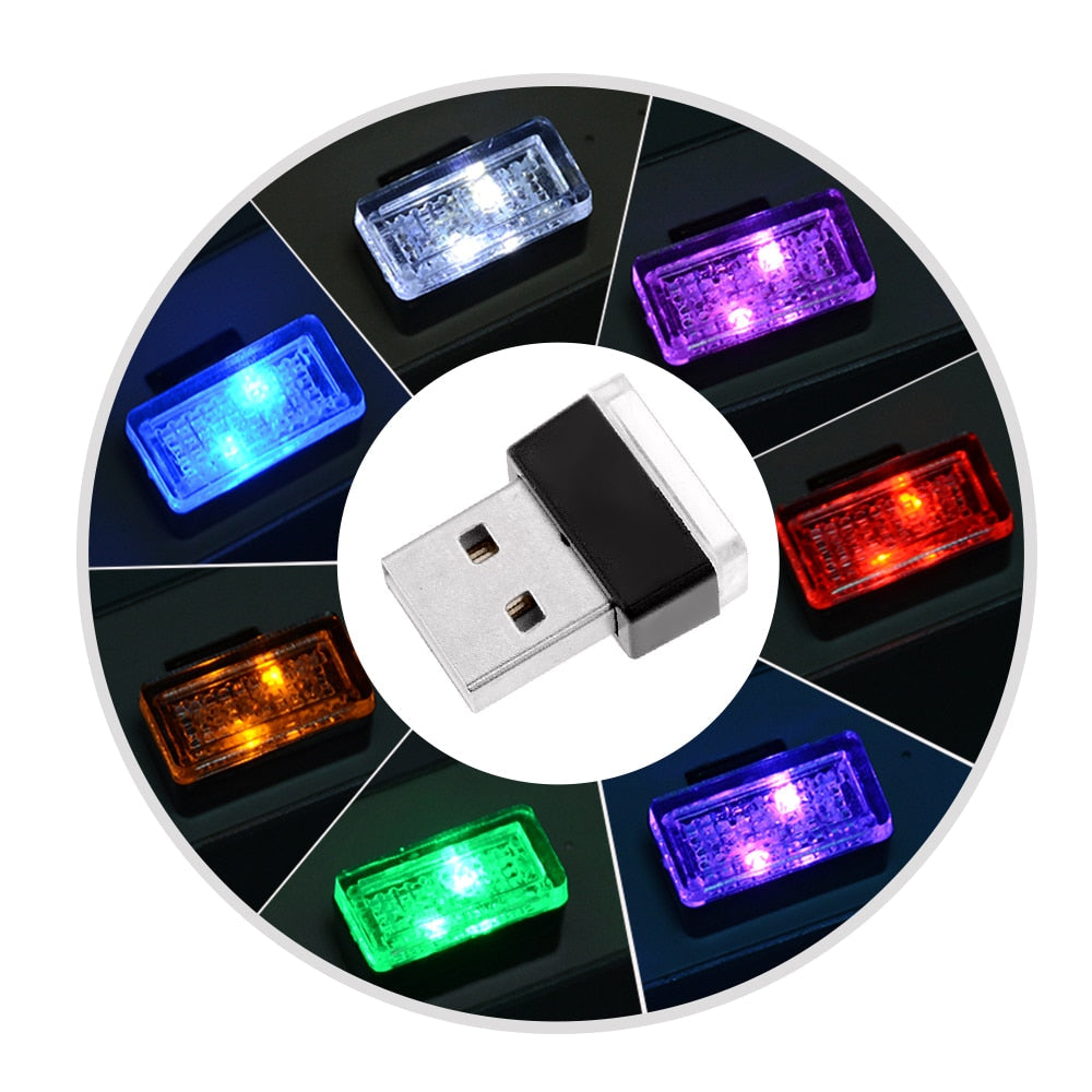 4x Mini USB LED auto, višebojno