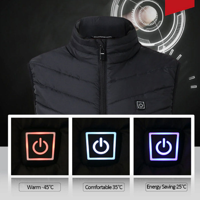 Termo prsluk s grijanjem, SnowHeat, unisex, crni