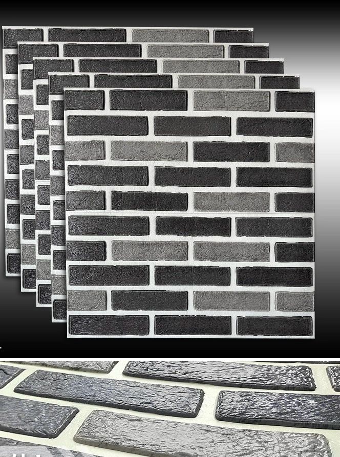 Samoljepljiva Tapeta 3D s Teksturom Cigle, 68 x 68 cm, Debljina 0.70 mm