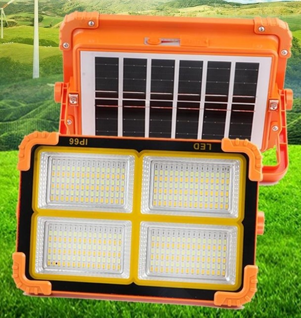 Projektor s integriranom solarnom pločom i vanjskom baterijom, 100 W