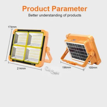 Projektor s integriranom solarnom pločom i vanjskom baterijom, 100 W