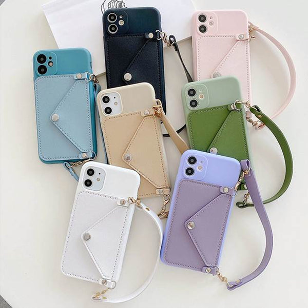 Silikonska maska Crossbody Wallet za iPhone
