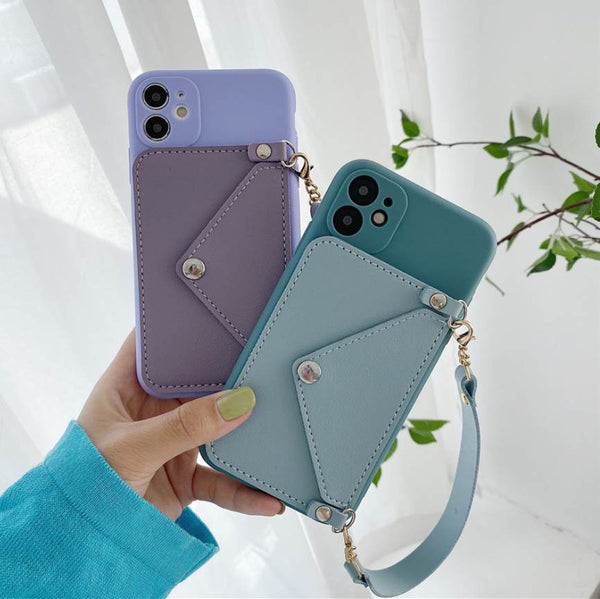 Silikonska maska Crossbody Wallet za iPhone